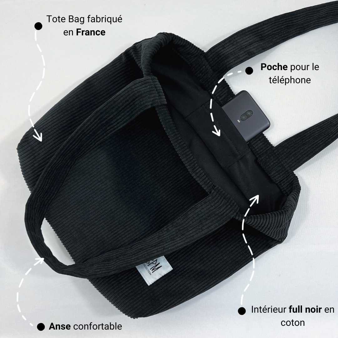 BPM COLLECTION tote bag noir focus
